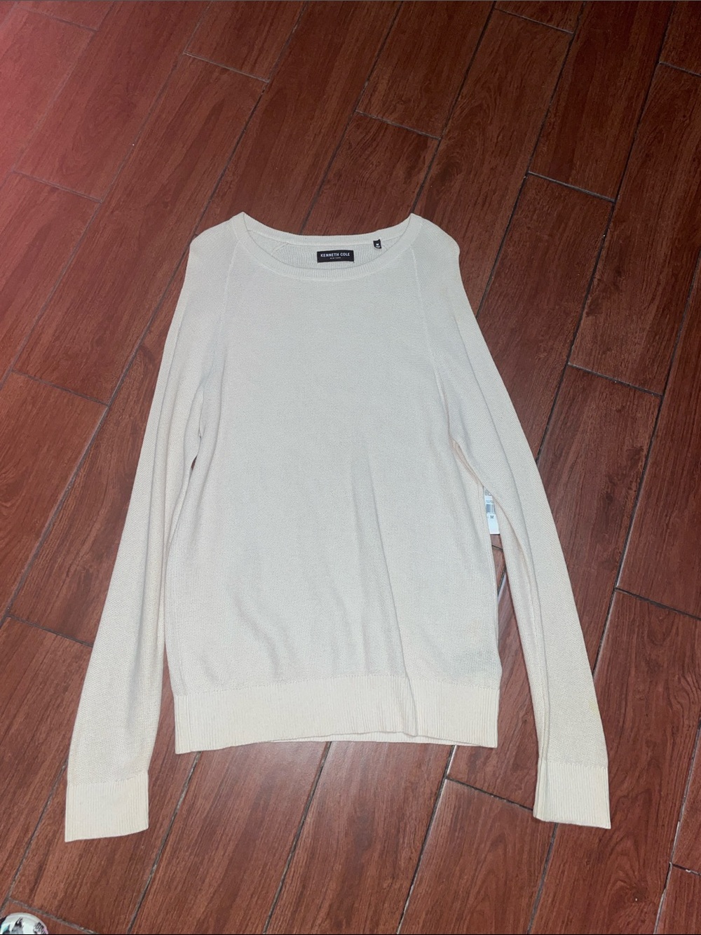 Men’s Kenneth Cole Light Cream Scoop Neck Sweater size medium